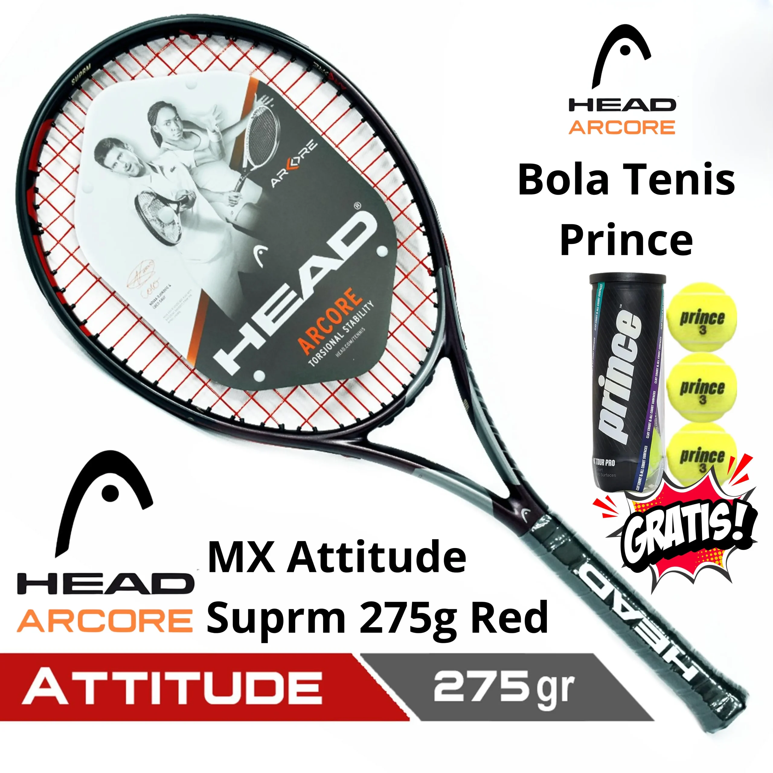 Raket Tenis Head MX Attitude Suprm 275g Red