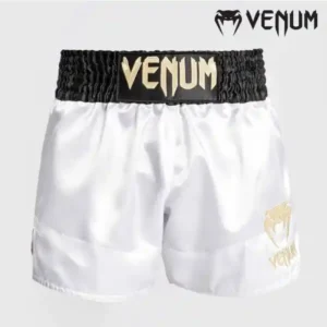 Celana Muay Thai Venum Classic Muay Thai Shorts White Gold Black 1