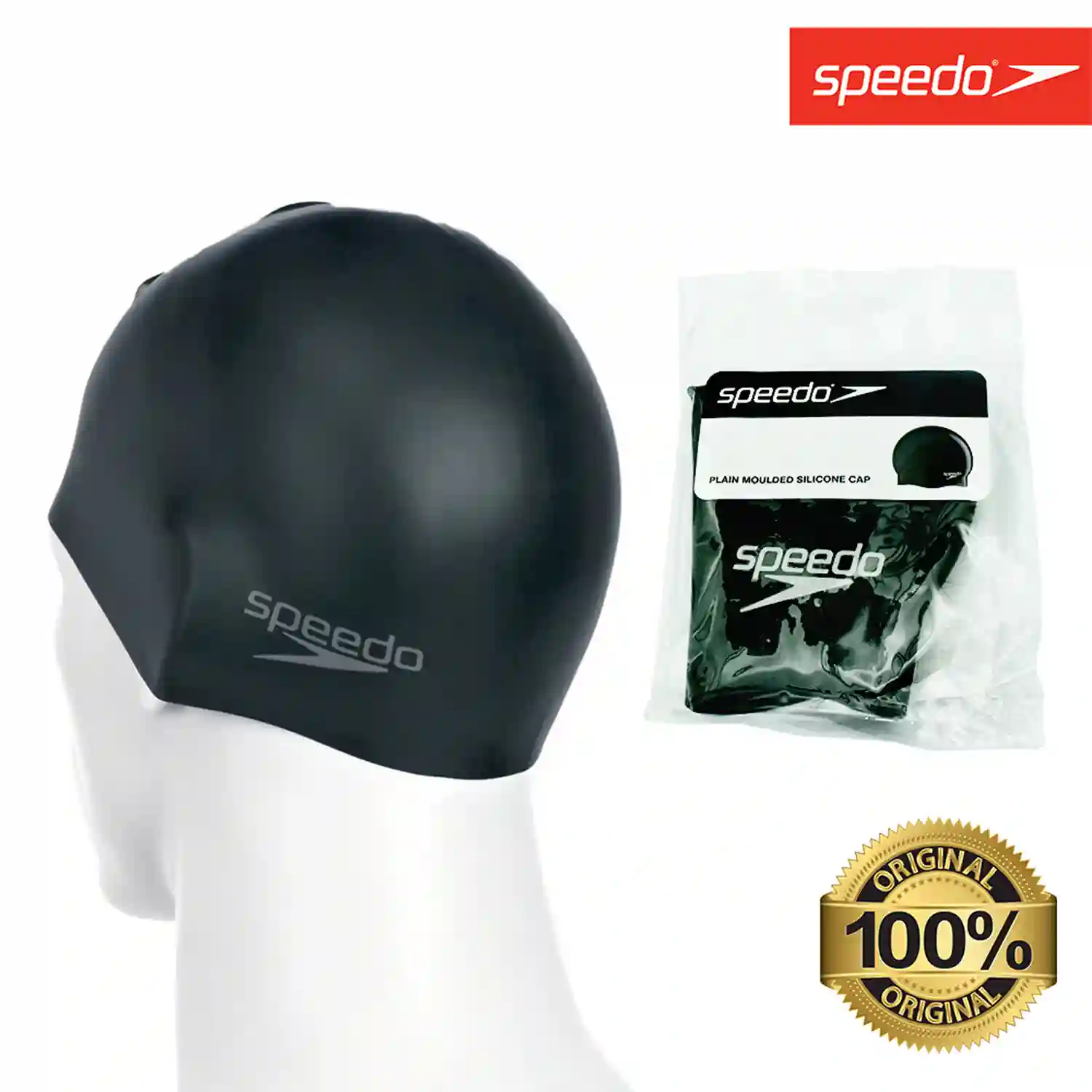 Topi Renang Speedo Unisex CFA S120 Silicone Hitam