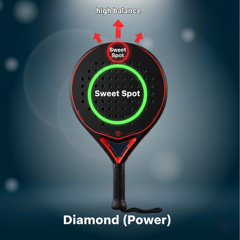 Raket padel jenis diamond
