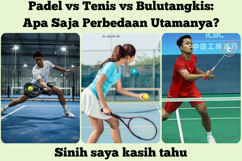 Perbedaan olahraga padel, tenis, dan bulutangkis