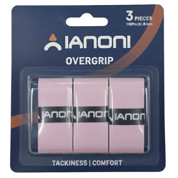 Grip raket Ianoni Overgrip Pink isi 3 bisa untuk padel, tenis, badminton, pickleball, tenis meja