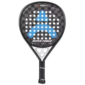 Raket padel ianoni super power black dan blue 18k