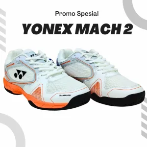 Sepatu Badminton Yonex Mach 2 White / Burnt Orange